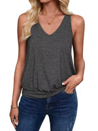 Dark Gray-Women's Vest Casual V Neck Sleeveless Fashion Loose Camisole