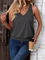 Dark Gray-Women's Vest Casual V Neck Sleeveless Fashion Loose Camisole