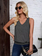Dark Gray-Women's Vest Casual V Neck Sleeveless Fashion Loose Camisole