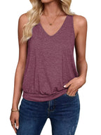 Dust Pink-Women's Vest Casual V Neck Sleeveless Fashion Loose Camisole