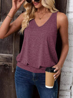 Dust Pink-Women's Vest Casual V Neck Sleeveless Fashion Loose Camisole