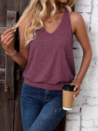 Dust Pink-Women's Vest Casual V Neck Sleeveless Fashion Loose Camisole