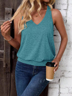 Light Green-Women's Vest Casual V Neck Sleeveless Fashion Loose Camisole