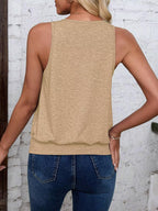 Light Khaki-Women's Vest Casual V Neck Sleeveless Fashion Loose Camisole