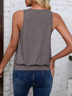 Melange Gray-Women's Vest Casual V Neck Sleeveless Fashion Loose Camisole