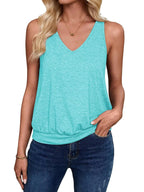 Mint Green-Women's Vest Casual V Neck Sleeveless Fashion Loose Camisole