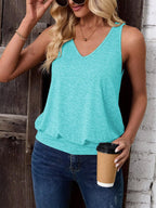 Mint Green-Women's Vest Casual V Neck Sleeveless Fashion Loose Camisole