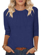3 Pack-Navy blue + White + Red-3/4 Long Sleeve Women's Casual Spring Summer Autumn Tops