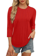 3 Pack-Navy blue + White + Red-3/4 Long Sleeve Women's Casual Spring Summer Autumn Tops