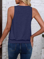Navy Blue-Women's Vest Casual V Neck Sleeveless Fashion Loose Camisole