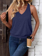 Navy Blue-Women's Vest Casual V Neck Sleeveless Fashion Loose Camisole