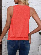 Neon Orange Red-Women's Vest Casual V Neck Sleeveless Fashion Loose Camisole