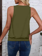 Olive-Women's Vest Casual V Neck Sleeveless Fashion Loose Camisole
