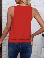 Red-Women's Vest Casual V Neck Sleeveless Fashion Loose Camisole