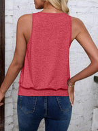 Rose Red-Women's Vest Casual V Neck Sleeveless Fashion Loose Camisole