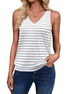 Strap White-Women's Vest Casual V Neck Sleeveless Fashion Loose Camisole