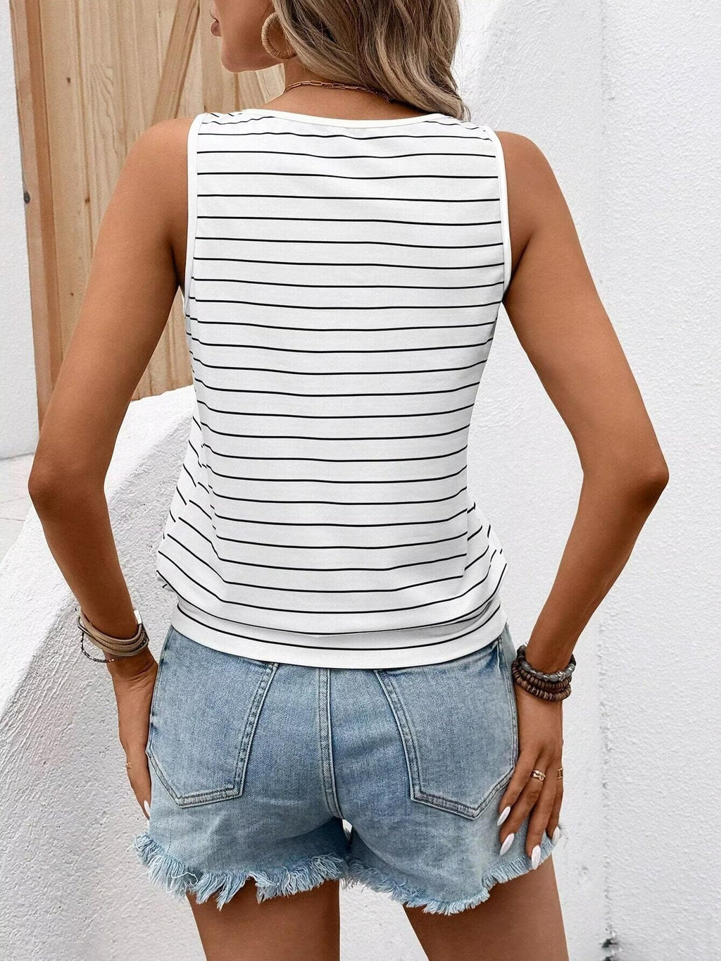 Strap White-Women's Vest Casual V Neck Sleeveless Fashion Loose Camisole