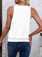 White-Women's Vest Casual V Neck Sleeveless Fashion Loose Camisole