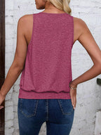 Wine Red-Women's Vest Casual V Neck Sleeveless Fashion Loose Camisole